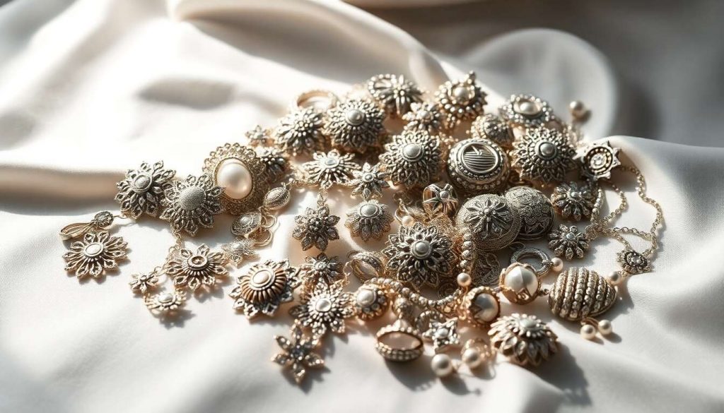 Sélection de bijoux argentés pour un mariage élégant