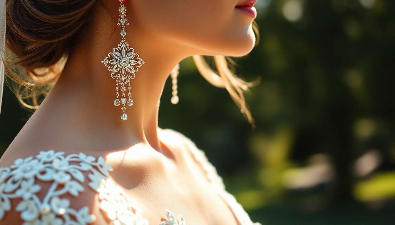 Boucles d'oreilles : illuminez votre tenue de mariage